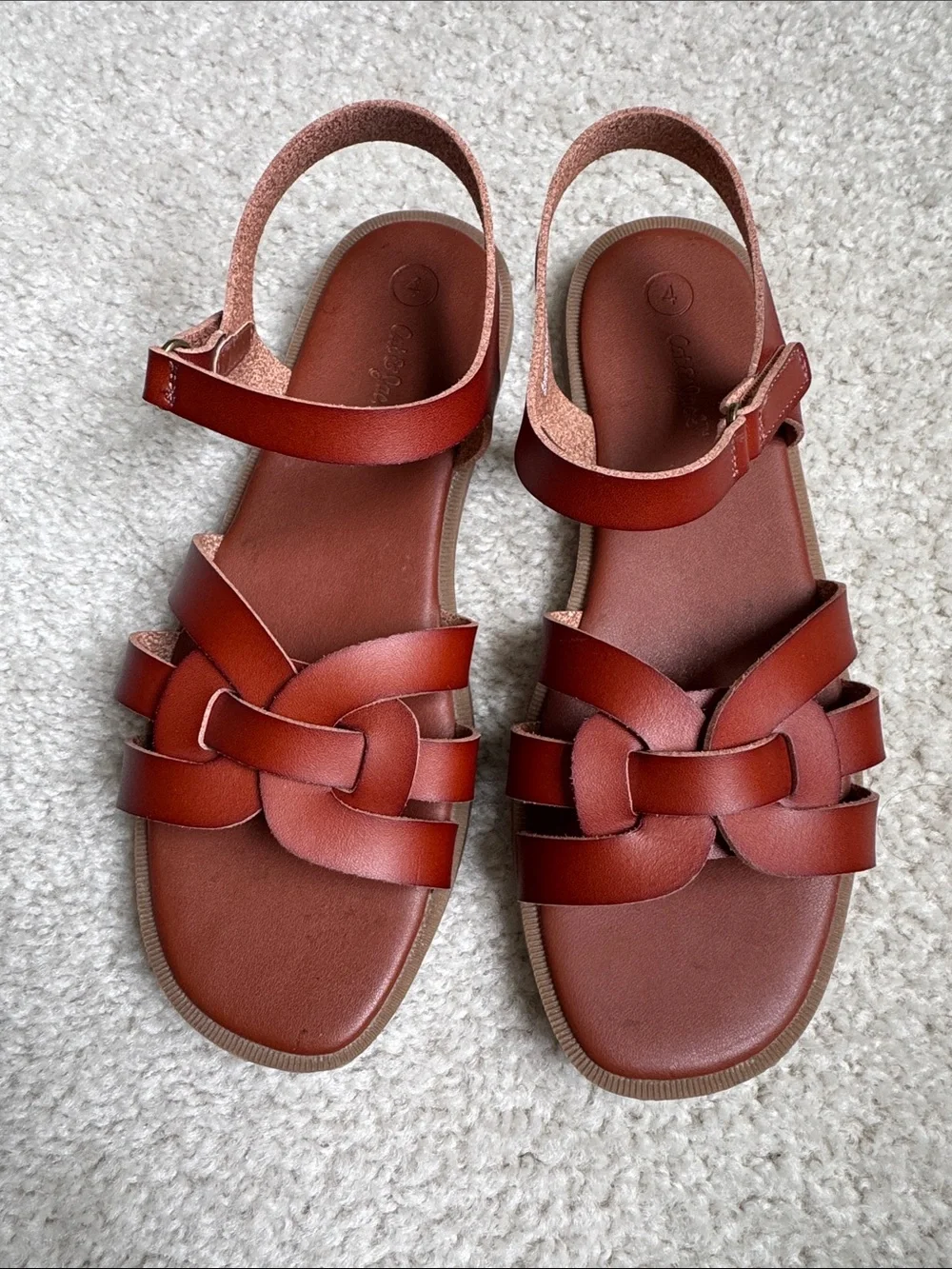 Girls brown sandals size 4